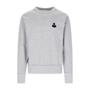 Grijze Katoenen Sweater met Logo Isabel Marant , Gray , Heren