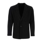 Zwarte polyester blazer Issey Miyake , Black , Heren