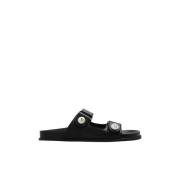 Fayence leren slides Jimmy Choo , Black , Dames