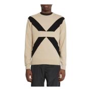 Trui met Logo aan de Voorkant en Achterkant John Richmond , Beige , He...