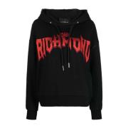 Hoodie met voorkantprint John Richmond , Black , Dames