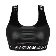 Eco Leren Sport Top John Richmond , Black , Dames