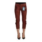 Bruine Lurex Capri Broek met Middelhoge Taille Just Cavalli , Brown , ...