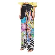 Wijde broek met jungleprint Just Cavalli , Multicolor , Dames