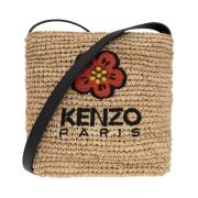 Beige Bloemen Geborduurde Cross Body Tas Kenzo , Beige , Dames