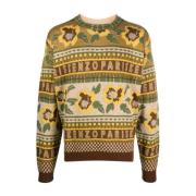 Bruine Fair Isle Trui Kenzo , Brown , Heren