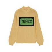 Beige Ronde Hals Gebreide Trui voor Heren Kenzo , Beige , Heren