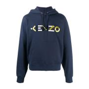 ML Hoodie Logo Kenzo , Blue , Heren