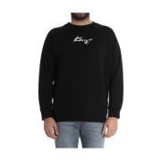 Signature Relaxte Sweatshirt Kenzo , Black , Heren