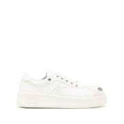 Witte Leren Lage Sneakers Kenzo , White , Heren