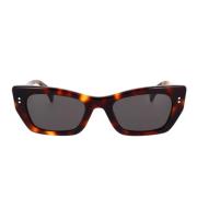 Cat-Eye Zonnebril met Havana Frame en Grijze Lenzen Kenzo , Brown , Un...