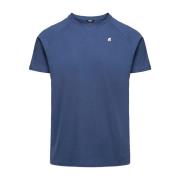 Stijlvol Indigo T-Shirt voor Mannen K-Way , Blue , Heren