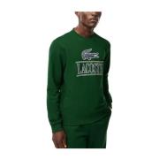 Unisex Groene Sweatshirt met Iconisch Design Lacoste , Green , Heren