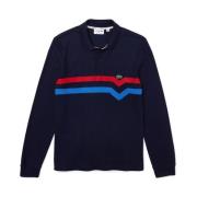 Regular Fit Polo Made in Frankrijk met Tricolor Strepen Lacoste , Blue...