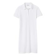 Grote Polo Jurk met Basic Logo Wit Lacoste , White , Dames