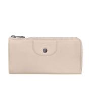 Marineblauwe Rits Portemonnee Longchamp , Beige , Dames