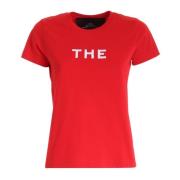 Rode Geborduurde T-Shirt, 100% Katoen, Gemaakt in Portugal Marc Jacobs...