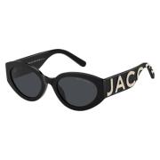 Zwarte Wit/Grijze Zonnebril Marc Jacobs , Black , Dames