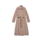 Beaver Wollen Jas met Dubbele Rij Knopen Max Mara , Beige , Dames