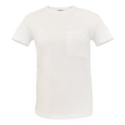 Tijdloos Wit T-Shirt met Borstzakje Max Mara , White , Dames