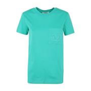 Mintgroene T-Shirt met Zijzak Max Mara , Green , Dames