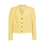 Elegante Tweed Cropped-Jack Miu Miu , Yellow , Dames