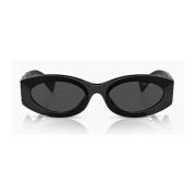 Stijlvolle zwarte zonnebril voor vrouwen Miu Miu , Black , Dames