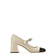 Tweekleurige leren pumps Miu Miu , Beige , Dames