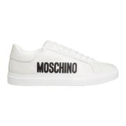 Serena Leren Sneakers Moschino , White , Heren