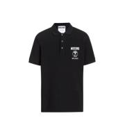Zwart Polo T-Shirt Couture Moschino , Black , Heren
