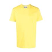 Geel Logo-Print T-Shirt voor Heren Moschino , Yellow , Heren