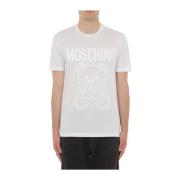 Witte T-shirts en Polos voor Heren Moschino , White , Heren