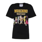 Flinstones Oversize T-Shirt Moschino , Black , Dames