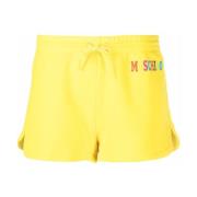 Korte shorts van biologisch katoen met logo Moschino , Yellow , Dames