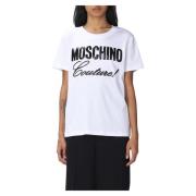 Korte Mouw T-Shirt voor vrouwen Moschino , White , Dames