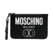 Klassieke Zwarte Clutch Tas voor Vrouwen Moschino , Black , Dames