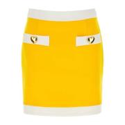 Gele stretch jersey minirok Moschino , Yellow , Dames