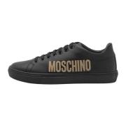 Lage Zwarte Tan Sneakers Moschino , Black , Heren
