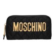 Stijlvolle Kaarthouder Portemonnee Moschino , Black , Dames