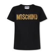 T-shirt met logo Moschino , Black , Dames