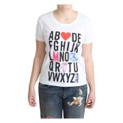 Witte Katoenen Alphabet Print T-shirt Moschino , White , Dames