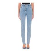 Skinny Jeans voor Vrouwen Moschino , Blue , Dames