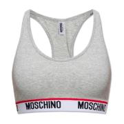 Crop top met logo Moschino , Gray , Dames