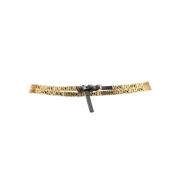 Zwart Logo-Lettering Leren Riem Moschino , Black , Dames