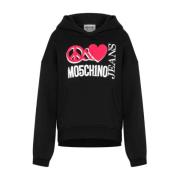 Katoenen hoodie met ballonmouwen Moschino , Black , Dames