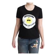 T-shirt met Sunny Milano Print Moschino , Black , Dames