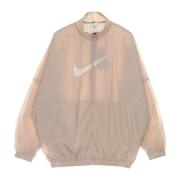 Roze/Witte Geweven Jas - Streetwear Stijl Nike , Pink , Dames