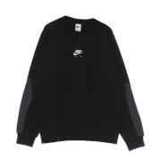 Fleece Crewneck Sweatshirt Zwart/Antraciet/Wit Nike , Black , Heren