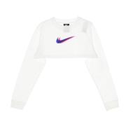Korte Mouwen Crop Top - Streetwear Collectie Nike , White , Dames