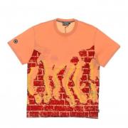 t-shirt bakstenen Octopus , Orange , Heren